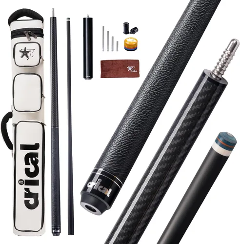 Vista 9 de CRICAL Pro Taper Carbon Fiber Pool Cue, Low Deflection Billiards Cue Stick
