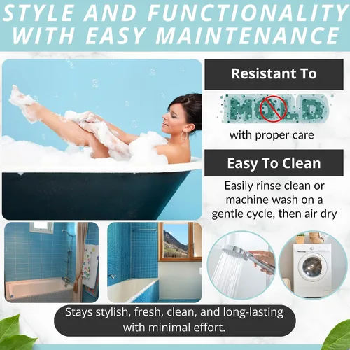 Vista 5 de ENKOSI Tapete de baño antideslizante, extra largo de 40 x 16 pulgadas, tapete antideslizante grande para bañera y ducha con ventosas y agujeros
