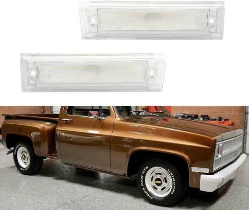 Vista 10 de Para 1981-1991 Chevrolet Pickup Blazer Jimmy Suburban C10 C20 C30 GMC Parachoques Delantero Señal Lateral Marcador Carcasa Lente Ámbar 915557 915558