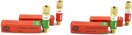 Vista 6 de SÜA Antorcha de corte recto resistente de 25 pulgadas con cabezal de 90° + reguladores + punta + pararrayos + manguera de 25 pies - compatible