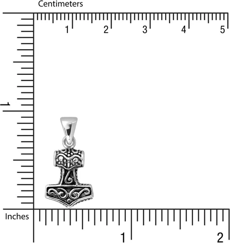 Vista 3 de Plata de ley withlovesilver Trinity Viking celta Amuleto martillo de Thor Mjolnir colgante