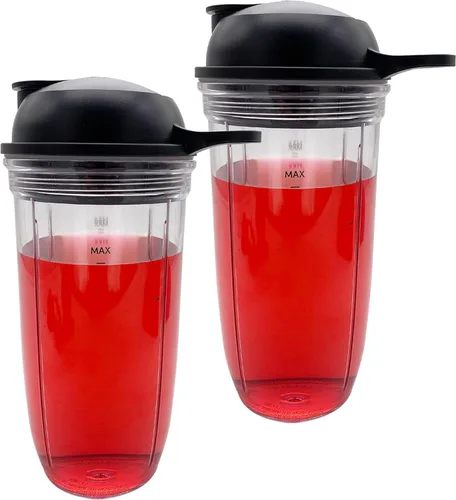 Vista 7 de Vaso de repuesto para licuadora de 24 onzas con tapa para llevar, compatible con NutriBullet Blender Combo