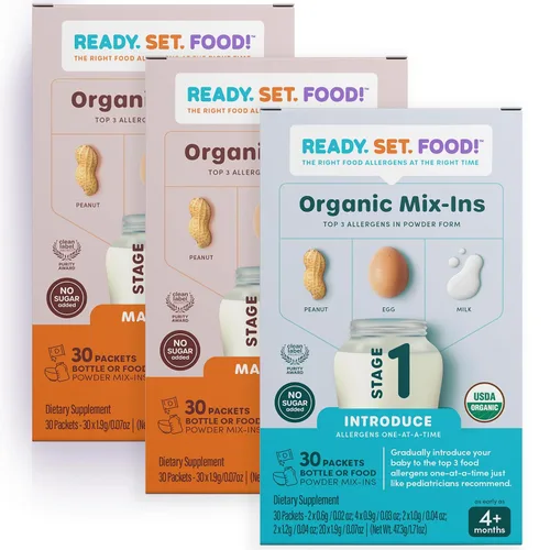 Vista 9 de Ready Set Food Stage 1 - Mezcla de alimentos orgánicos para bebés, kit de introducción temprana de alérgenos para bebés de más de 4 meses, huevos