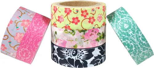 Vista 3 de Wrapables Colección de cintas adhesivas japonesas Washi, paquete de valor premium (juego de 6) VPK2