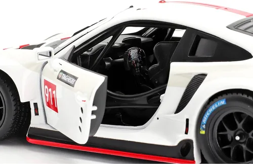 Vista 2 de Bburago Bburago 28013 - Modelos de autos fundidos a presión Porsche 911 RSR GT #911 White Race Series 124