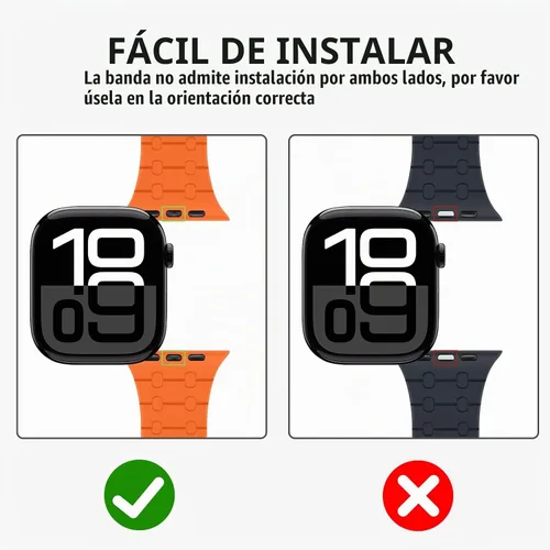 Vista 4 de Compatible con correa de Apple Watch de 49mm 46mm 45mm 44mm 42mm 41mm 40mm 38mm, correa de bucle magnético ajustable de silicona para iWatch Ultra
