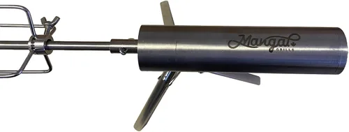 Vista 4 de Asador eléctrico portátil – Asador de asador de barbacoa de acero inoxidable, altura y velocidad ajustables, cocina al aire libre para campamento