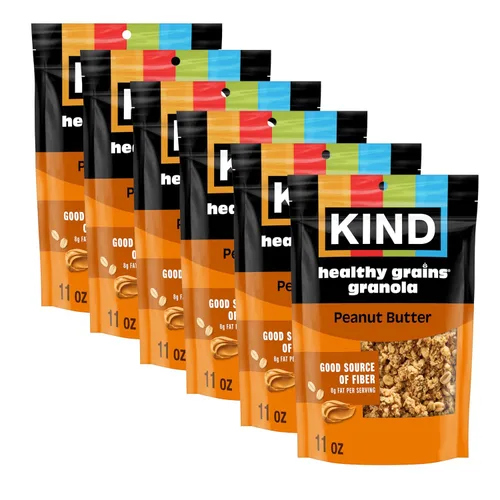 Vista 16 de KIND HEALTHY GRAINS Granola, snack saludable, granola de vainilla y arándanos con semillas de lino, mezcla de aperitivos, 3 unidades, 33 onzas