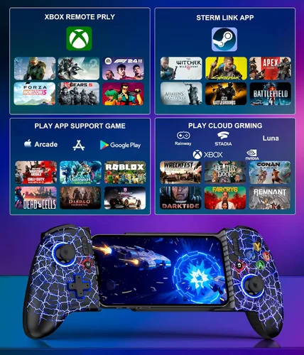 Vista 8 de LIFUFUTEE Mobile Gaming Controller for iPhone/Android, Wireless Phone Controller with Hall Joysticks/Triggers, Mobile Controller Support Phone Case