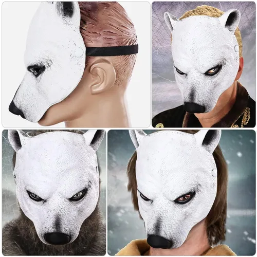 Vista 9 de VICASKY Máscaras de animales 3D adorno de cabeza de oso divertido para adultos, carnaval, Pascua, fiesta, cosplay, accesorios