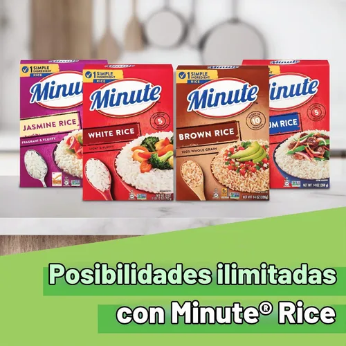 Vista 7 de Arroz blanco Minute, arroz blanco instantáneo para cenas rápidas, caja de 14 onzas