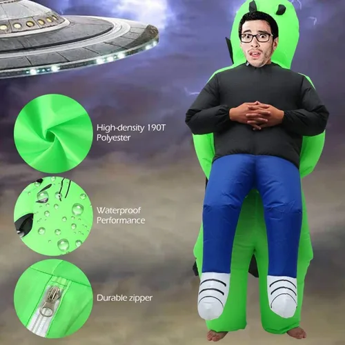 Vista 2 de Inflatable Alien Costume for Adult, Halloween Costume Alien Blow Up Fantasy Costume Blow up Costume