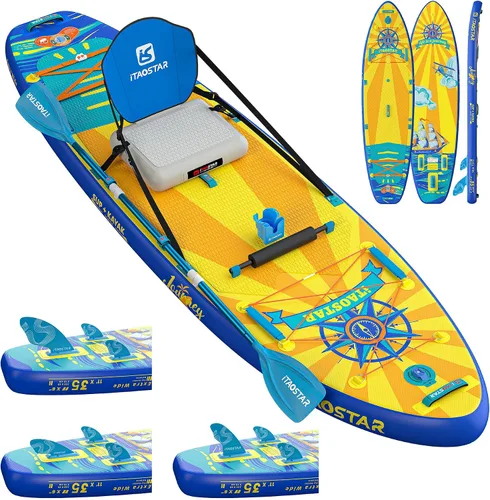 Vista 10 de iTAOSTAR Journey Tabla de Paddle de 11'6" / 11'×34" / 11'×35" Extra Ancha, Accesorios Premium de Tabla SUP Todo-en-Uno, Aletas Personalizadas