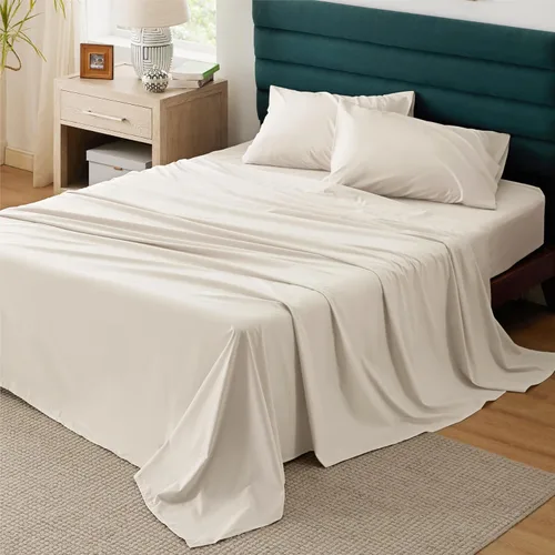 Vista 12 de Bedsure Sábanas de Percal 100% Algodón Tamaño Full, Sábanas de Cama Tamaño Full con Bolsillo Profundo de Hasta 16 Pulgadas, Transpirables y Suaves