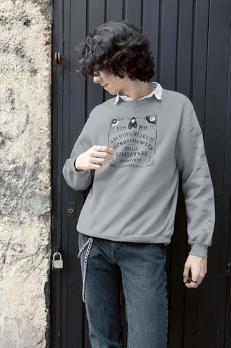 Vista 5 de Pop Threads Ouija Board Seance Spirit Board Long Sleeve Tshirt Tee T Shirt Men Girls Boys