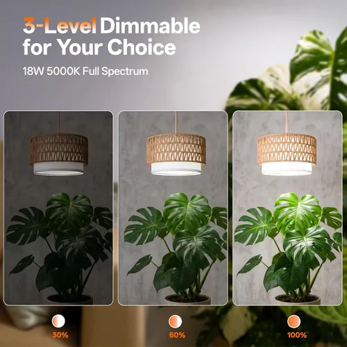 Vista 2 de Luz colgante de cultivo para plantas de interior, luz regulable