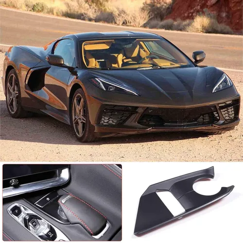 Vista 8 de Sekhyna Cubierta de panel de palanca de cambios ABS 1 unidad compatible con Corvette C8 Stingray 2020-2023 consola central antideslizante cubierta