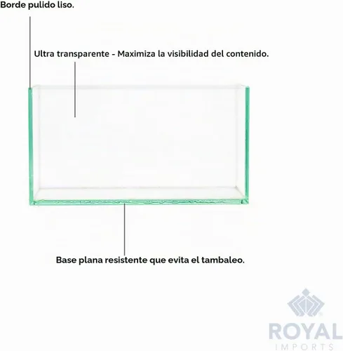 Vista 4 de Royal Imports - Florero de cristal decorativo de forma oblonga rectangular para centro de mesa o decoración de boda Transparente