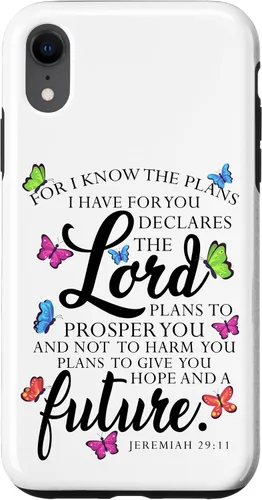 Vista 23 de iPhone 16 Christian Faith Jeremiah 29 11 Inspiring Butterfly Art Women Case