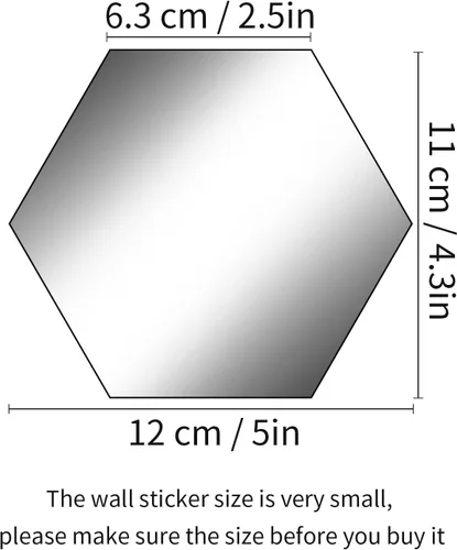 Vista 2 de 24 calcomanías de acrílico extraíbles para pared, para decoración del hogar, sala de estar, dormitorio (hexágono, 24 piezas)