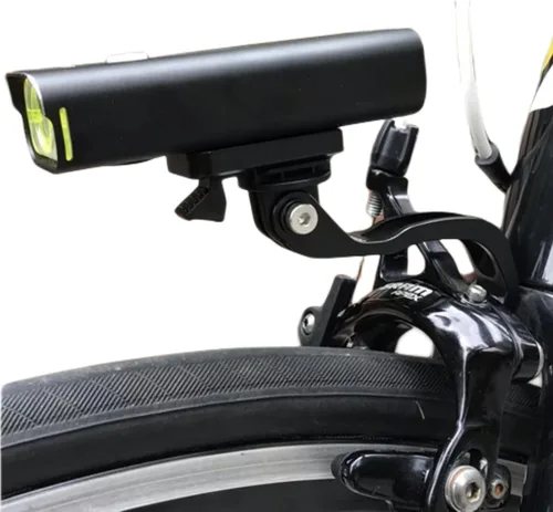 Vista 5 de Soporte de montaje de luz de bicicleta delantera para bicicletas de carretera Compatible con bicicletas plegables, pieza de ciclismo de carretera