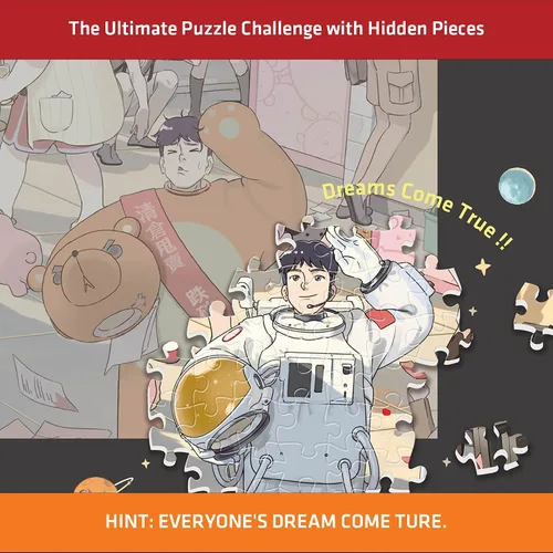 Vista 2 de Pintoo Rompecabezas de la serie Imagination de 2000 piezas para adultos – Maiya – Dreams Come Challenge con piezas de rompecabezas ocultas que