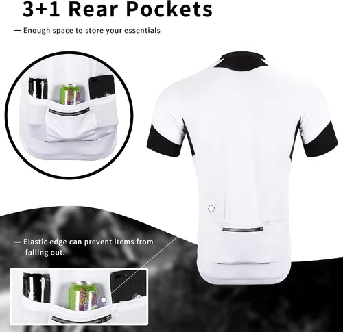 Vista 5 de Cycling Bike Jersey for Men Short and Long Sleeve Bike Bicycle Shirts Biking Clothing Breathable Quick-Dry Shirt with Pockets
