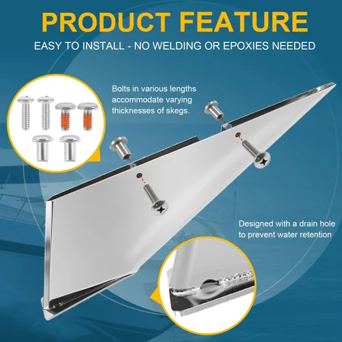Vista 3 de 99022 Protector de Skeg Guard para Volvo Penta Sterndrive SX Drive Single Prop 1995-2006 Interior, Reemplazo para Skegguard 99052 99022