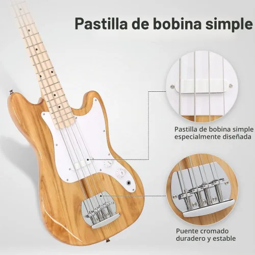 Vista 3 de Ktaxon Bajo eléctrico de 4 cuerdas, kit de bajo eléctrico