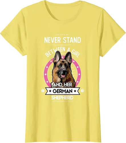 Vista 23 de Never Stand Between A Girl and Her German Shepherd T-Shirt Asphalt Grey