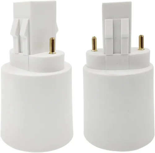 Vista 3 de Adaptador de enchufe de lámpara 2P GX23 a E26, convertidor de base de lámpara GX23 a E26/E27, adaptador de enchufes de bombilla de 2 pines, doble