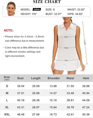 Vista 6 de Ivicoer Camiseta de golf para mujer, tipo polo, sin mangas, con cuello de tenis, ajuste seco, ropa atlética para mujer