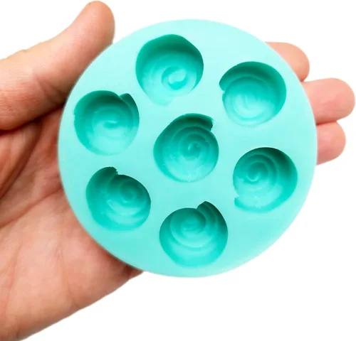 Vista 4 de Natucraft Molde de rollos de canela con 7 cavidades - Molde de silicona en miniatura de rollos de canela - Moldes de jabón Molde de cera para cera