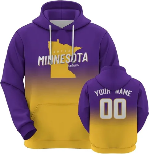 Vista 14 de Custom Football City Map Gradient Hoodies-Personalized Name Number Hooded Sweatshirts Football Fans Gifts for Men,Women,Youth