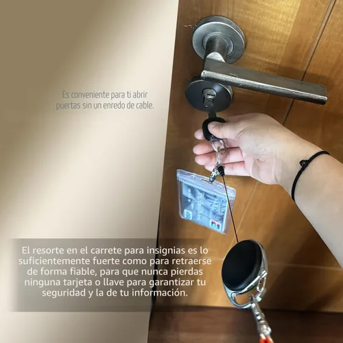 Vista 4 de Carrete retráctil con cierre de garra y clip para tarjeteros de identificación (paquete de 2)