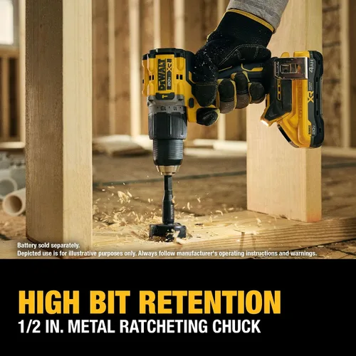 Vista 9 de DEWALT Taladro de martillo inalámbrico de 1/2 pulgada sin escobillas MAX XR® de 20 V (solo herramienta) (DCD806B)