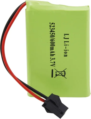 Vista 4 de Blomiky Paquete de 2 baterías recargables de litio de 3.7 V 600 mAh y 2 cables de carga USB compatibles con algunos robots de control remoto batería