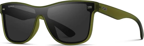 Vista 3 de WearMe Pro - Gafas de sol polarizadas de espejo completo con lente plana cuadrada moderna