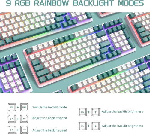 Vista 5 de RK6 Pro Teclado mecánico inalámbrico personalizado para juegos de PC, 2.4G/Bluetooth/USB-C, intercambio en caliente, retroiluminación arcoíris