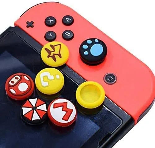 Vista 3 de Juego de palillos de silicona analógicos para palanca de mando de pulgar para Nintendo Switch NS Switch Lite Console Joy-Con Controller Thumbsticks