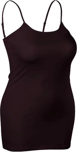 Vista 222 de Emmalise Camisola larga casual básica para mujer, con tirantes ajustables, top en capas
