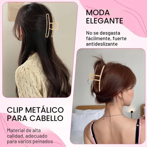 Vista 7 de LUKACY Paquete de 6 pinzas de metal grandes para el cabello, pinzas de pelo doradas grandes de 4 pulgadas, pinzas de pelo perfectas para mujeres