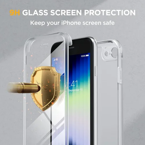 Vista 166 de Miracase Serie de vidrio para iPhone 11 de 6.1 pulgadas, funda protectora de cuerpo completo resistente mejorada con protector de pantalla de vidrio
