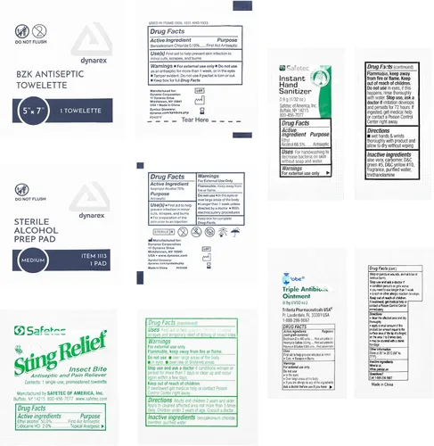 Vista 11 de Kit de primeros auxilios Recarga Productos antisépticos BZK, Antiseptic Wipes, Sting Relief, Wound Ointment Essential First Aid Supplies