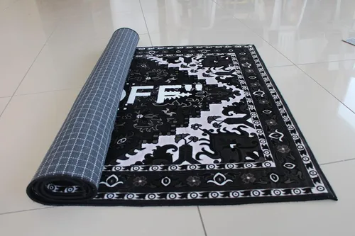 Vista 5 de Alfombra con texto en inglés "Keep Off", alfombra de algodón lavable de 160 × 90.6 in = 5'3" × 7'7