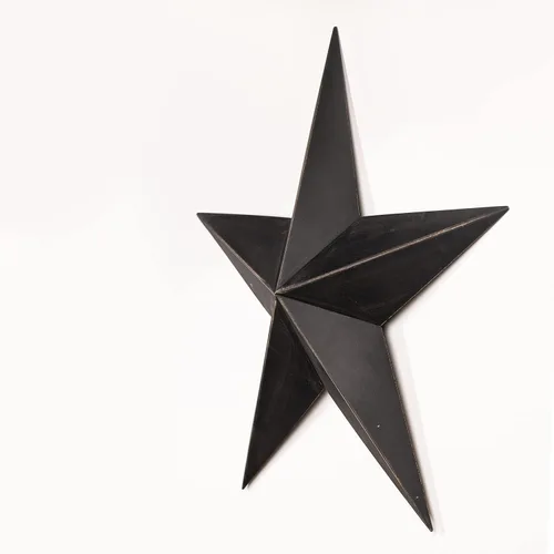 Vista 3 de Estrella de metal, color negro o rojo, Metal, Negro, 12" x 12