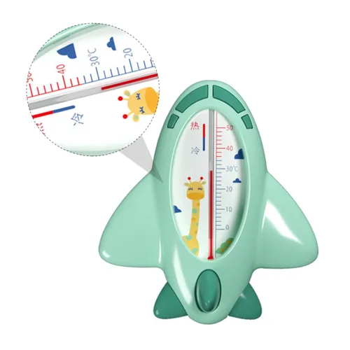 Vista 7 de Termómetro de baño en forma de avión de dibujos animados PP Material Monitor de temperatura del agua para bañera piscina y pecera seguro y suave