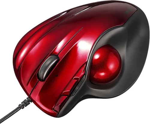 Vista 9 de SANWA Ratón ergonómico con cable, ratón de bola rodante programable, desplazamiento inclinable, 400/800/1200/1600 DPI, trackball de computadora