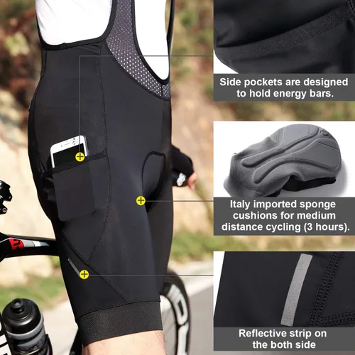 Vista 2 de Santic Pantalones cortos de ciclismo para hombre, con bolsillo