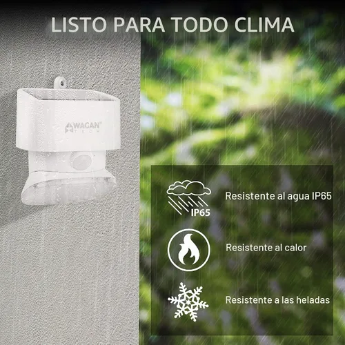 Vista 4 de Wagan EL8569 2000 lúmenes luz solar de pared solar al aire libre luz LED